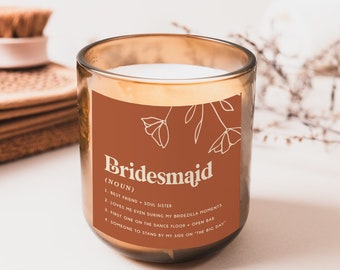 Candle Labels, Bridesmaid Gift, Bridesmaid Proposal, Candle Label Sticker, Bridal Party Gift, Will You Be My Bridesmaid, Bridesmaid Box