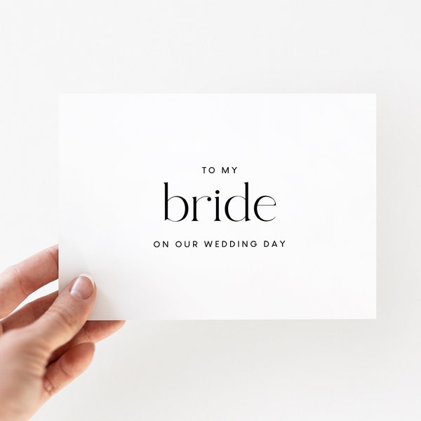 To My Bride on our Wedding Day Card, Gift for Wife, To My Wife, Wedding Card to Wife, Wedding Day Cards, Future Wife Card, Gift from Husband