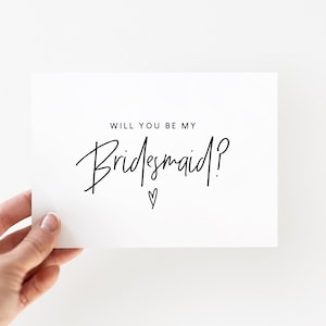 Bridesmaid Proposal Card, Will You Be My Bridesmaid, Bridesmaid Gift, Black and White Minimalist, Bridesmaid Box, Maid of Honor Card