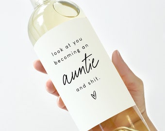 Funny Pregnancy Announcement for Aunt, Aunt Gift, Pairs Well With, Auntie Gift, Pregnancy Announcement Ideas, Wine Label Pregnancy Reveal