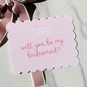 Trendy Bow Bridesmaid Proposal Card, Coquette Aesthetic, Be My Bridesmaid, Unique Bridesmaid Gift, Pink, Bridesmaid Box, Maid of Honor
