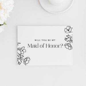 Bridesmaid Proposal Card, Will You Be My Bridesmaid, Maid of Honor, Bridesmaid Gift, Simple, Boho Wedding, Bridesmaid Box, Bridesmaid Gift