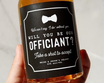 Etiquette whisky pour proposition d'officiant, boîte pour proposition d'officiant, proposition de whisky