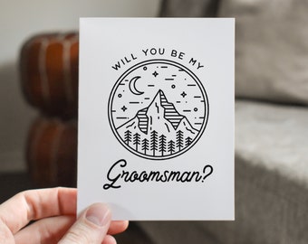 Groomsmen Gift, Groomsman Proposal Cards, Mountain Wedding, Be My Best Man, Will You Be My Groomsman, Groomsman Gift, Best Man Proposal Card