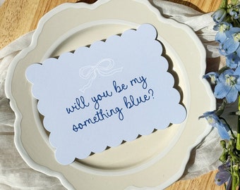 Something Blue Bridesmaid Proposal Card, Will You Be My Bridesmaid, Bridesmaid Gift, Bow, Blue Bridesmaid Box, Maid of Honor Card