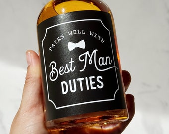 Groomsman Proposal, Groomsmen Proposal, Whiskey Shot Label, 50 ml, Groomsman Gift, Whiskey Label, Best Man Gift, Proposal, Whiskey Gift