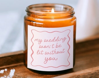 Bridesmaid Proposal Candle Label, Aesthetic Bridesmaid Gift, Wavy, Candle Label Sticker, Will You Be My Bridesmaid, Bridesmaid Box