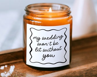 Bridesmaid Proposal Candle Label, Aesthetic Bridesmaid Gift, Wavy, Candle Label Sticker, Will You Be My Bridesmaid, Bridesmaid Box