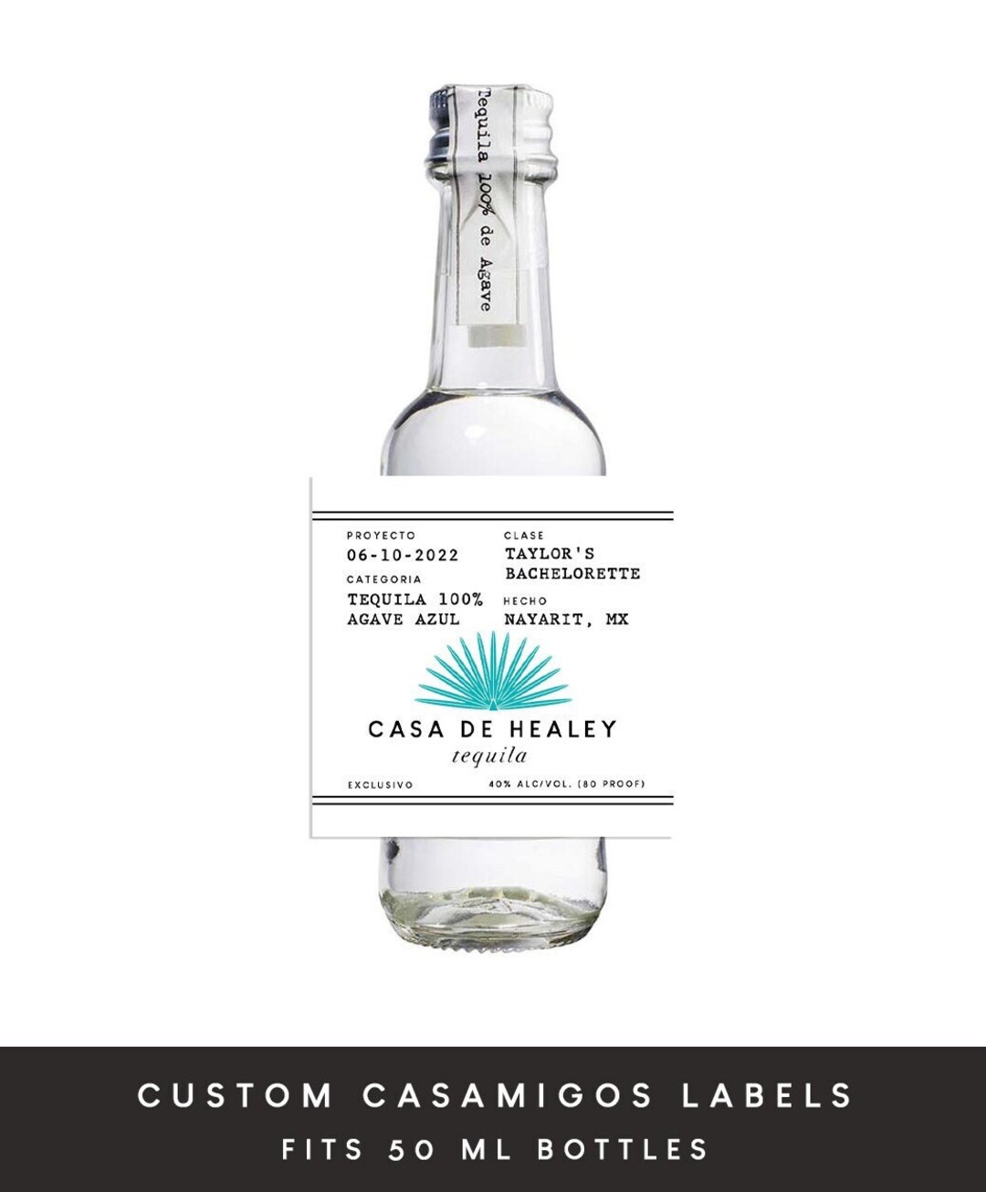 Custom Printed Casamigos Tequila Labels Sets of 28 Etsy