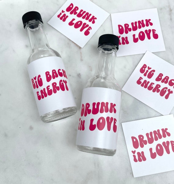 Drunk in Love Bachelorette Party Favors, 50 Ml Shot Glass Label