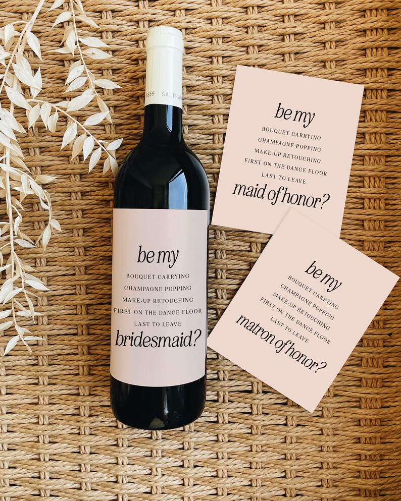 Bridesmaid Proposal Wine Labels Will You Be My Bridesmaid Etsy