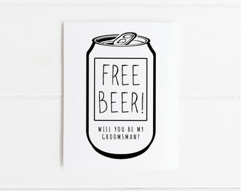 Groomsman Proposal Cards, Free Beer, Will You Be My Groomsmen, Will You Be My Groomsman, Groomsmen, Best Man Proposal Card