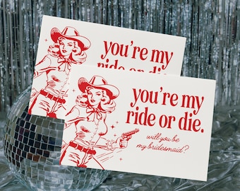 Cowgirl Bridesmaid Proposal Card, Disco, Country, Will You Be My Bridesmaid, Bridesmaid Gift, Western, Bridesmaid Box, Maid of Honor Card