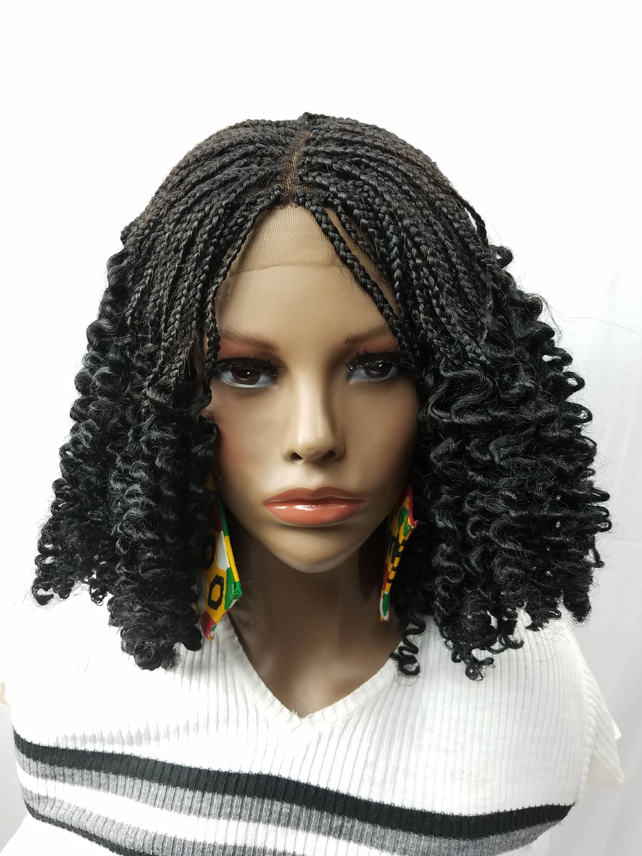 Braided Wigs Dome Cap Box Braid Short 