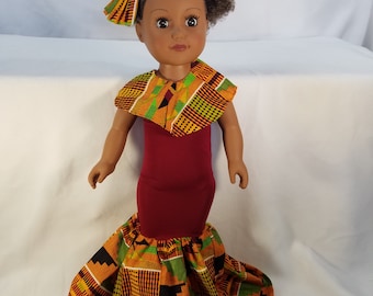 Details about   18" Doll Outfit  African-American Ankara Kente/ Ketenge /Yellow Tulle Dress Toys