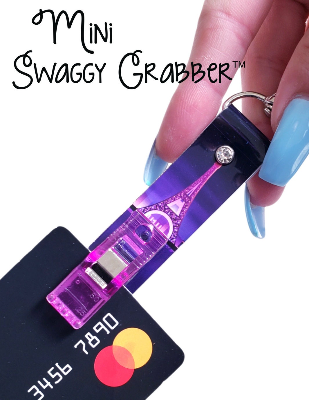 Original Swaggy Grabber Card Grabber Keychain for Long Nails