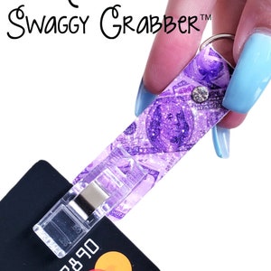 Originele Swaggy Grabber Card Grabber sleutelhanger voor lange nagels, sieradenhulpmiddel, armband- en kettinghouder, kaartgrijper, benzinepompgereedschap