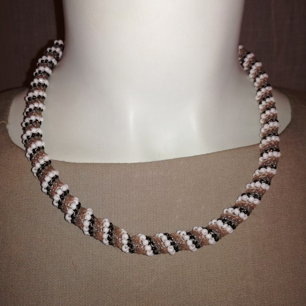 Beaded necklace, Bohemian seed bead necklace, handmade jewelry, beadwork
