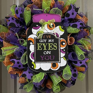 Halloween wreath with eye balls