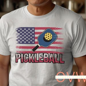 Pickleball Shirt - Comfort Colors – Distressed American Flag, Paddle & Ball – Gift for Pickleball Lovers - Patriotic Pickleball Tee