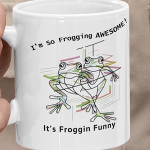Regalo amante de la rana / Taza de rana linda / Taza de rana de dibujos animados / Diseño abstracto de rana / Taza de rana de cerámica / Taza de café con diseño de rana / Regalo divertido de rana