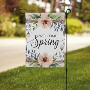 Floral Welcome Spring Garden Flag: Bright Outdoor Decor