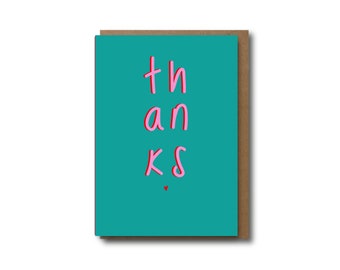 Thank you card / thanks sq card/hand drawn