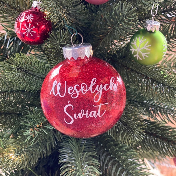 Wesolych Swiat - Merry Christmas Polish Christmas Ornament - Polish Heritage Ornament