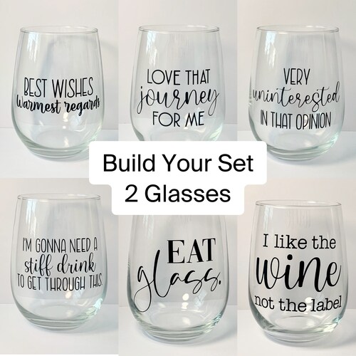 Coffee Mug and Wine Glass Set Customizable You've Got Etsy