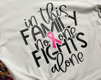 In This Family No One Fights Alone - Breast Cancer Awareness Shirt