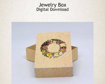 Printable Jewelry Box jewelry packaging earring box printable box digital graphics instant download - BXJWL002