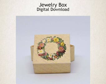 Printable Jewelry Box jewelry packaging ring box printable box digital graphics instant download - BXJWL001