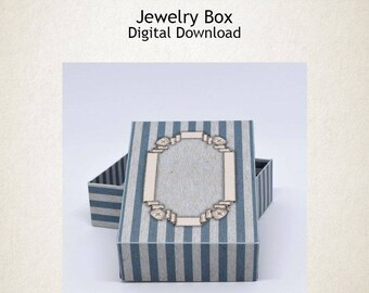 Printable Jewelry Box jewelry packaging earring box printable box digital graphics instant download - BXJWL006