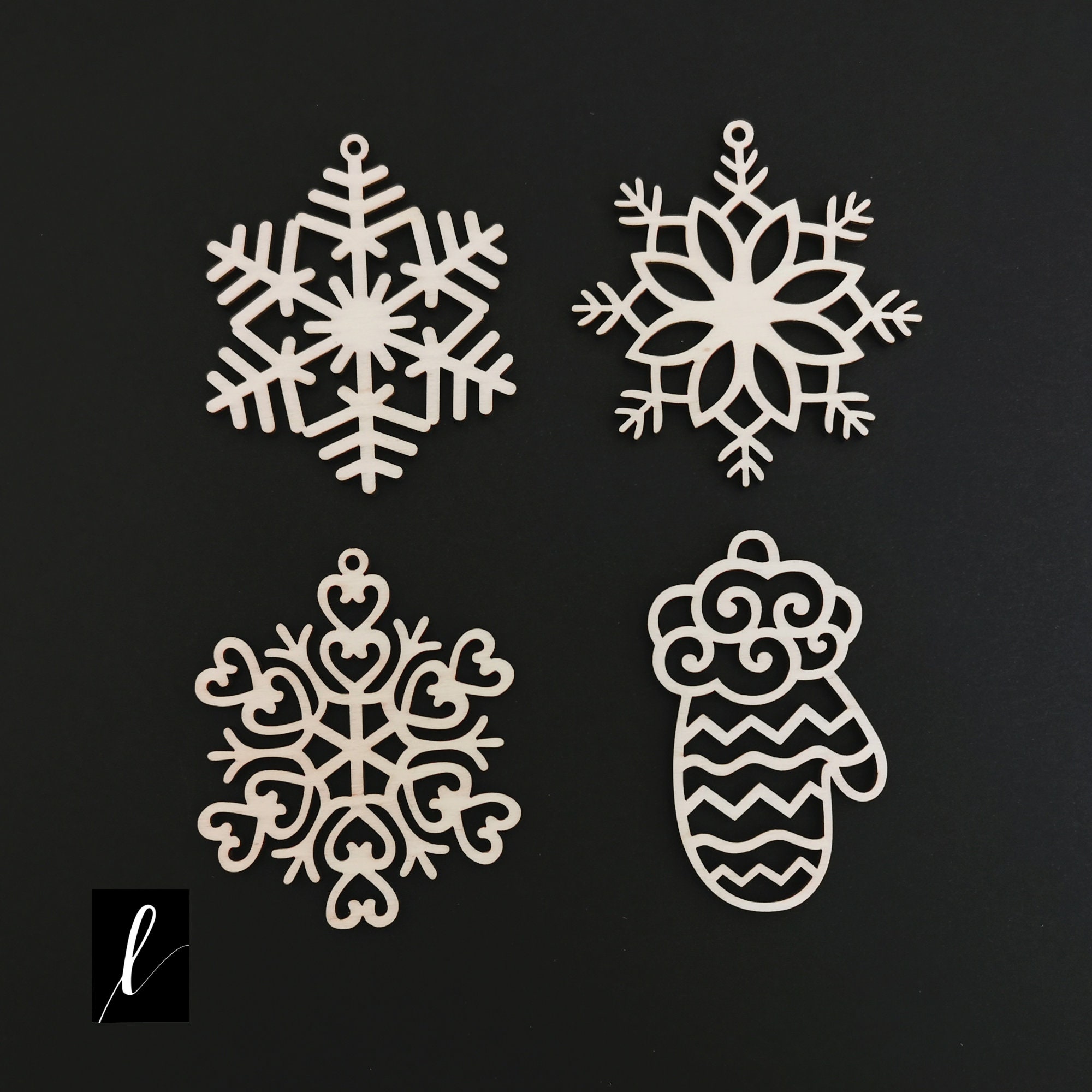 Set of 12 24 36 Wooden Christmas Ornaments Snowflakes - Etsy