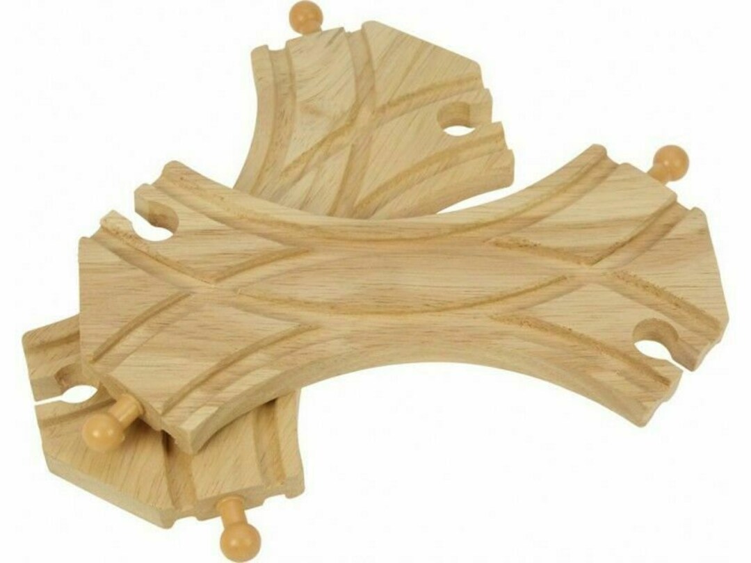 Turnable Track Wooden Track Double Curved Turnout Pack of 2 New Wooden Train Track - Etsy