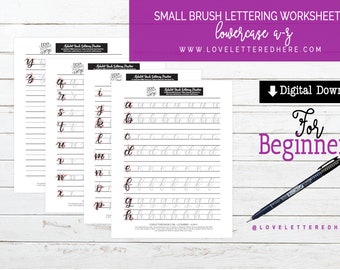 Small Brush Alphabet Sheets| Hand Lettering worksheets |Hand lettering Printables| Small brush pen drills| calligraphy practice template