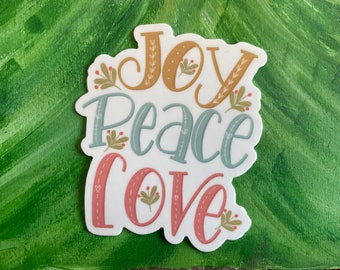 Peace Joy Love Vinyl Sticker |Faith Stickers | Laptop Sticker| Waterbottle Sticker