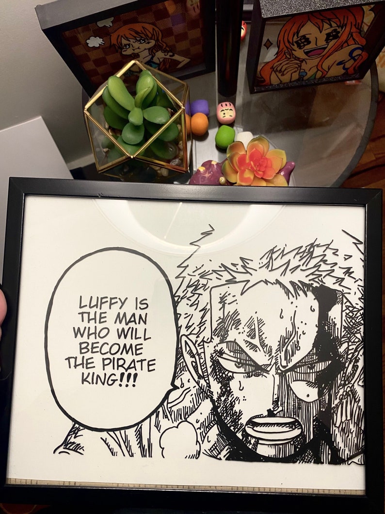 Zoro One Piece Glass Painting Etsy