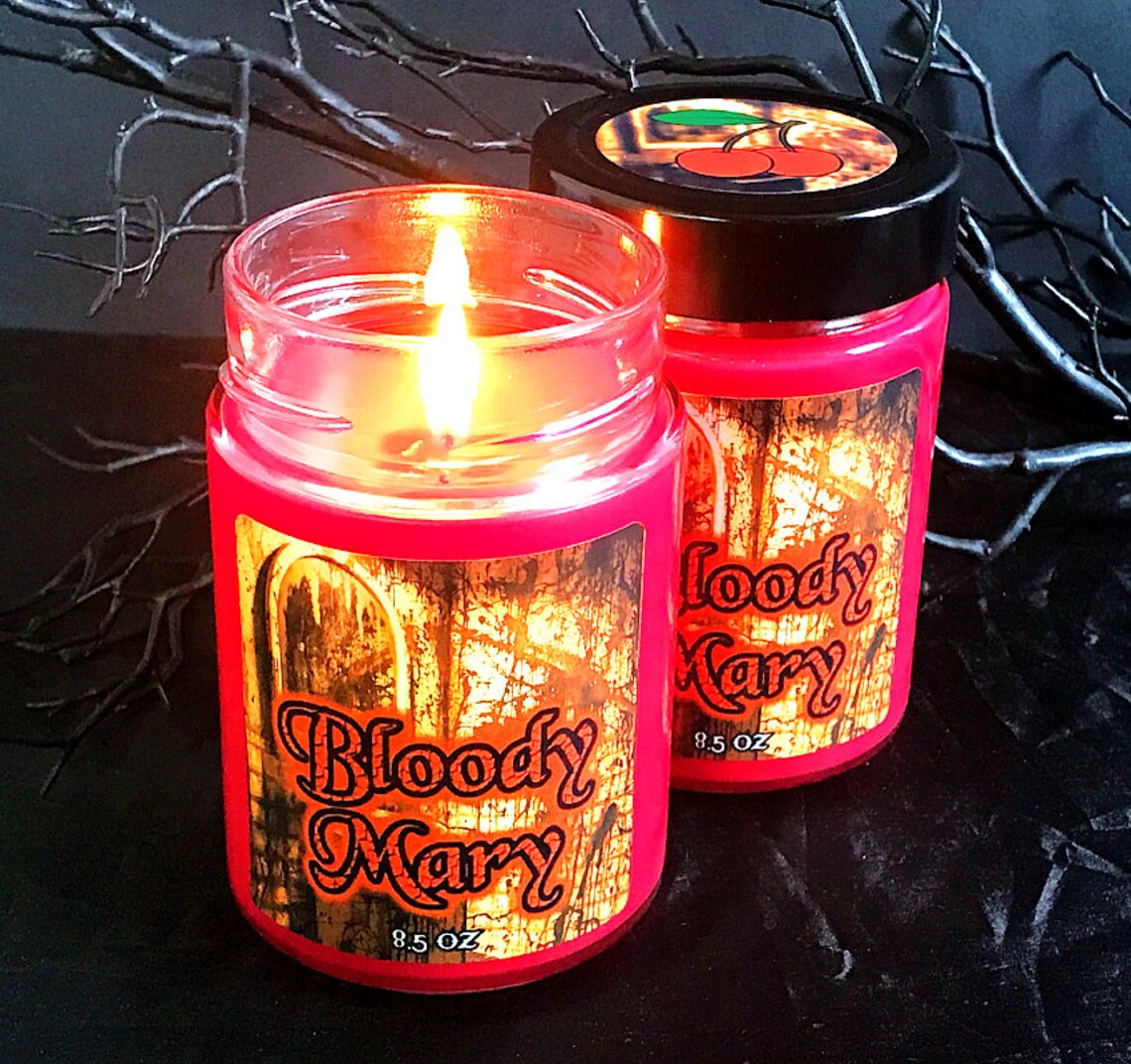 Bloody Mary Halloween Horror Candle Black Cherry Scented Etsy
