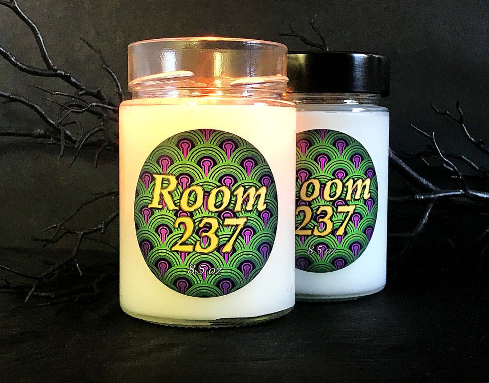 Room 237 Oakmoss Scented Horror Candle The Shining 8.5 Etsy