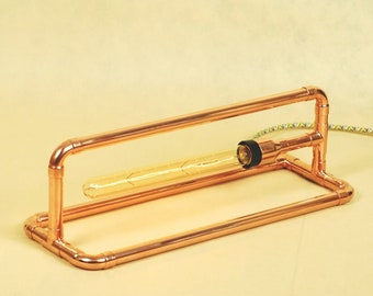 Handmade Copper Pipe Lamp – Modern Industrial Table Lamp