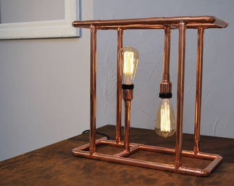 Handmade Copper Pipe Lamp – Industrial Dimmer Lighting