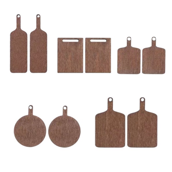 1:12 Scale Charcuterie boards/Miniature Cutting Boards/Miniature wood candle holders/Miniature wood vanity tray/Kitchen boards/Cute shapes