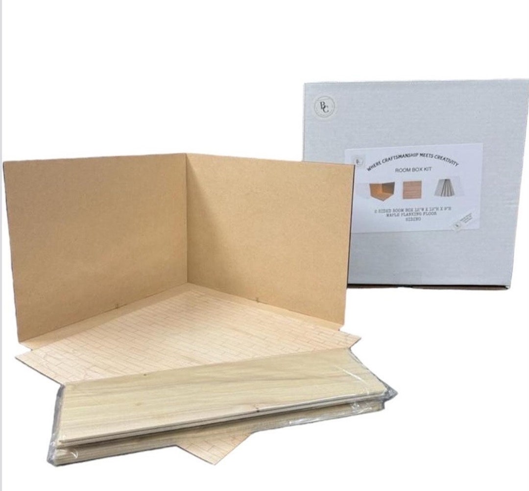 Full Diorama Roombox Kit: Maple Flooring, Siding (12x12x9