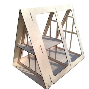 2 KAMER A-FRAME: Roombox 1:12 met vide/diorama/hut/a-lijst/uniek ontwerp