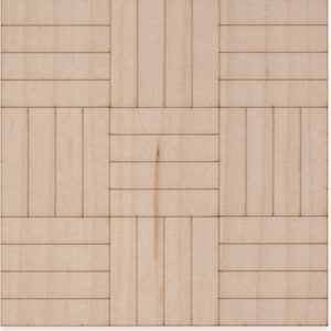 Parquet Dollhouse Flooring, Real Wood, 1/6 1/12 1/24 Scale, Diorama Room Box