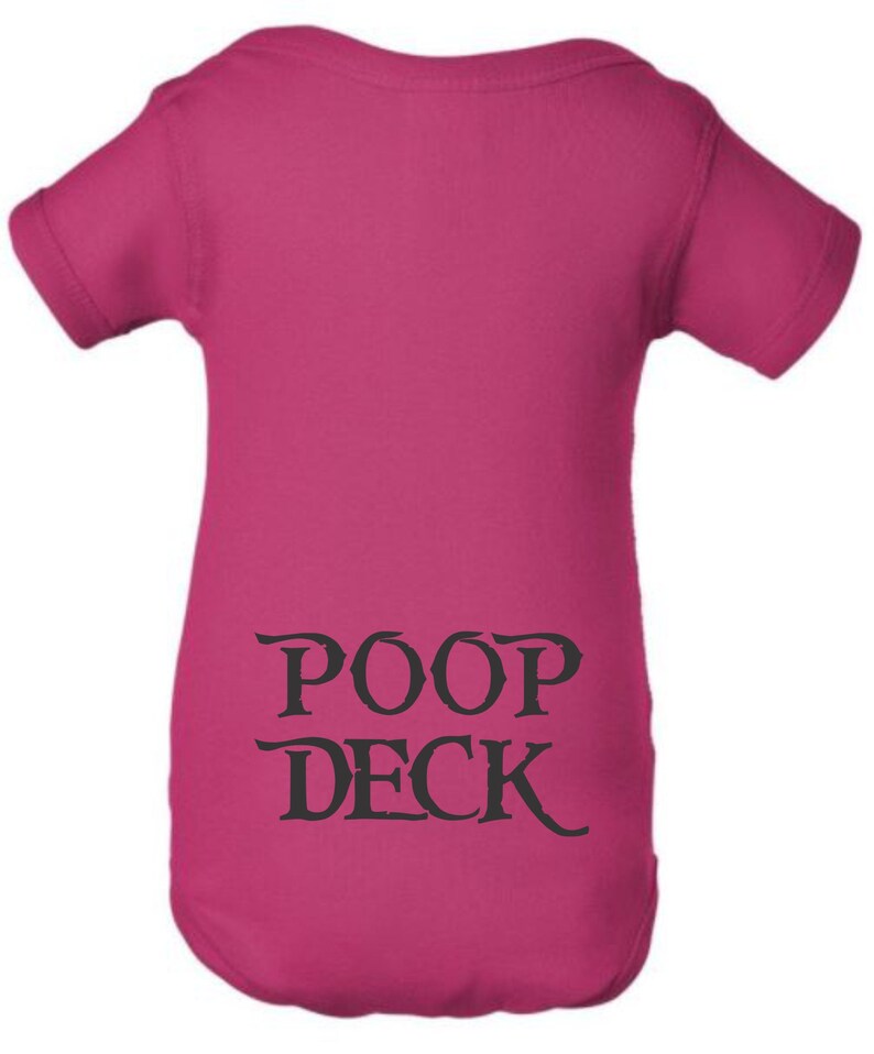 Poop Deck Pirate Girl Pink Baby Bodysuit