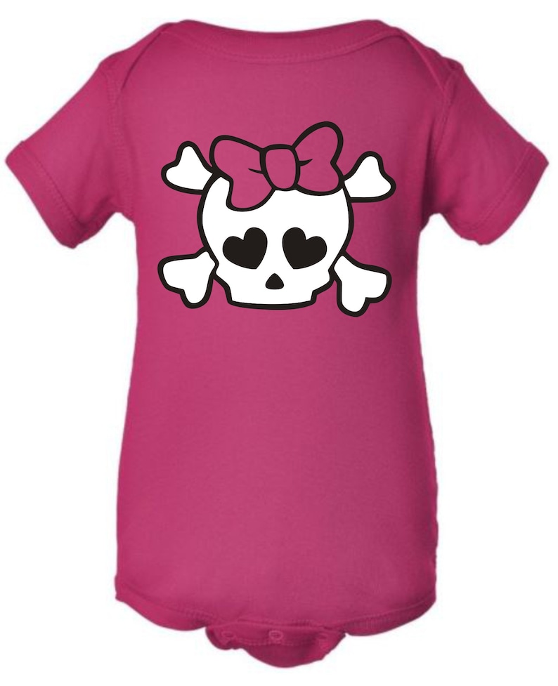 Poop Deck Pirate Girl Pink Baby Bodysuit