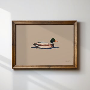 Mallard Fine Art Print - Duck painting - French country art - Duck Art - Modern Cabin Decor - Minimalist Bird Painting - Farmhouse Art