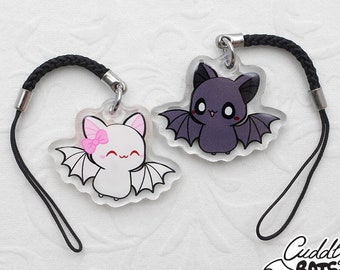 Cuddly Bats flying mini phone charm
